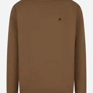 Felpa girocollo regular in cotone Beige