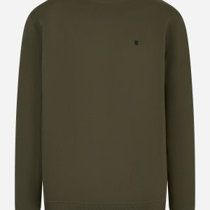 Felpa girocollo regular in cotone Verde