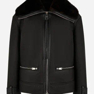 Giaccone loose in shearling marrone Marrone