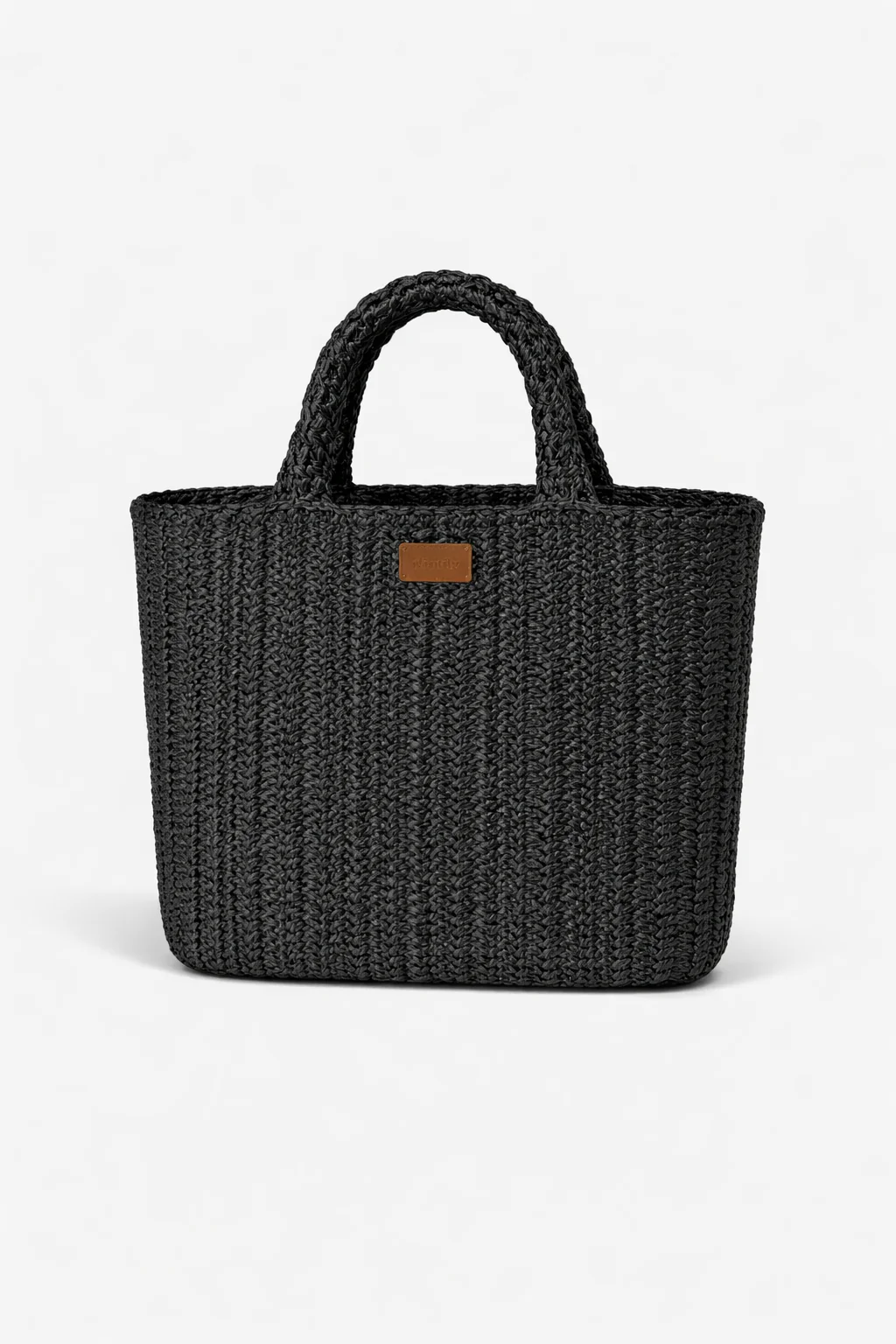 Borsa a Mano in Rafia - Nero - immagine 3