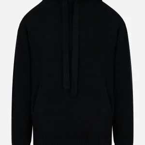 Hoodie in cashmere e seta Nera