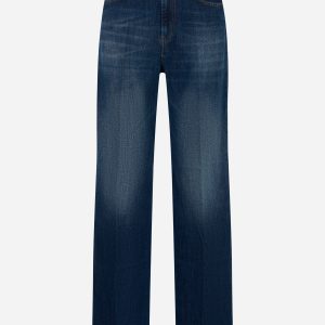 Jeans Francine wide leg in denim stretch Blu
