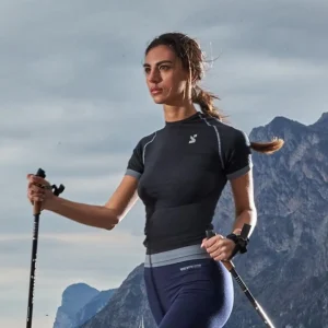 Maglia tecnica sportiva manica corta in Lana Merino donna