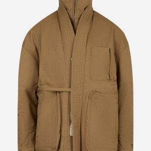 Kimono field Jacket in canvas di cotone Beige