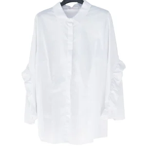 Camicia over bianca con volant sulle maniche
