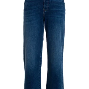 Jeans culotte wide in denim con lavaggio medio