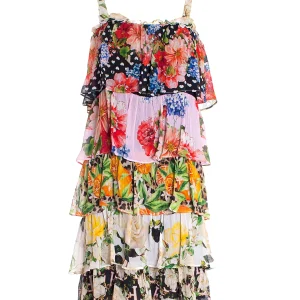 Abito senza maniche mini in fantasia multicolor