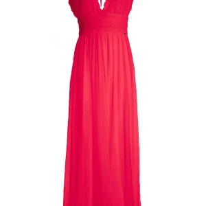 Abito senza maniche lungo rosso