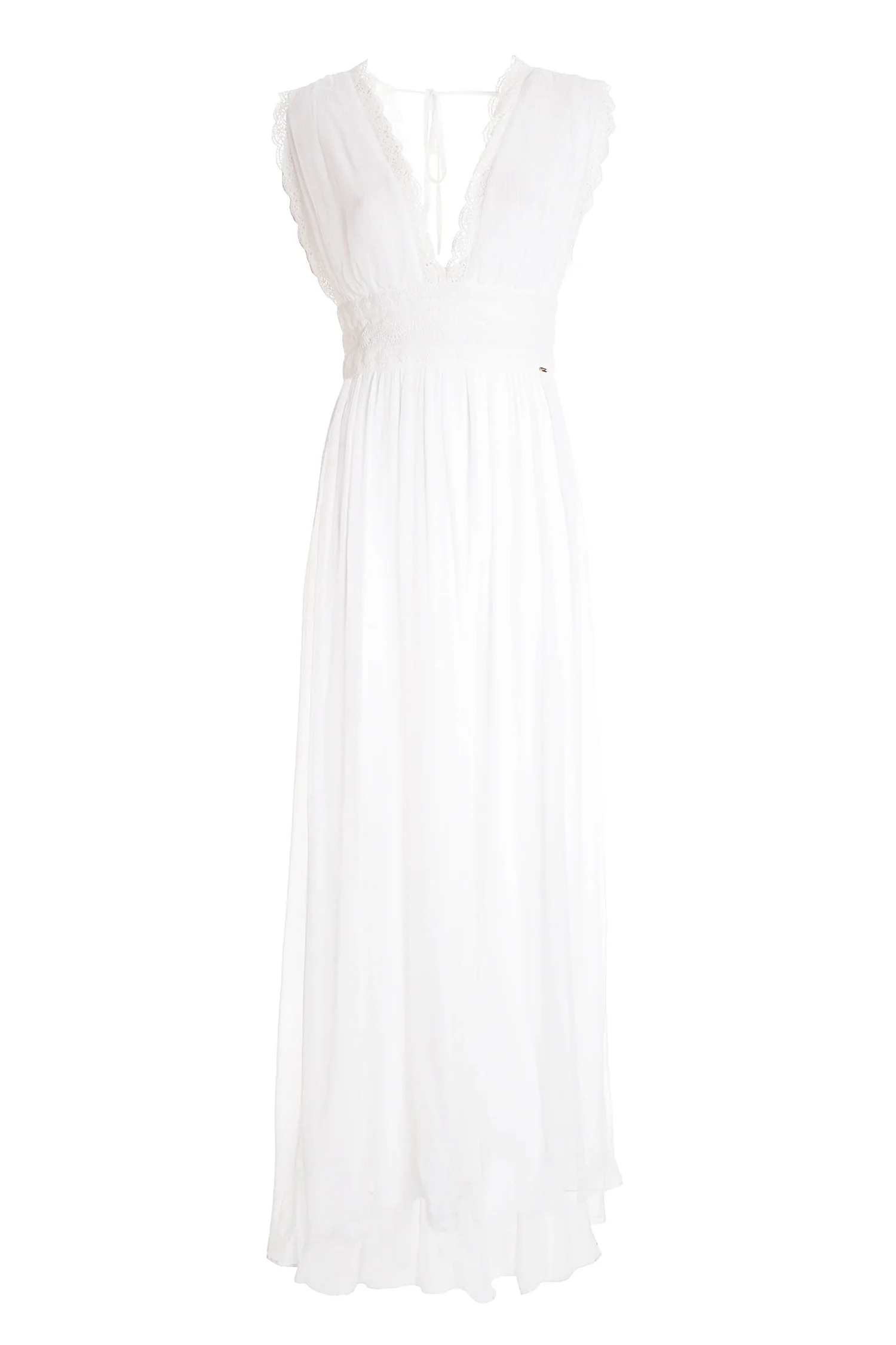 Abito senza maniche lungo bianco