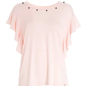 T-shirt over rosa antico in jersey