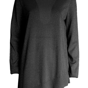 Maglia svasata con fondo asimmetrico nero