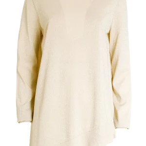 Maglia svasata con fondo asimmetrico lurex