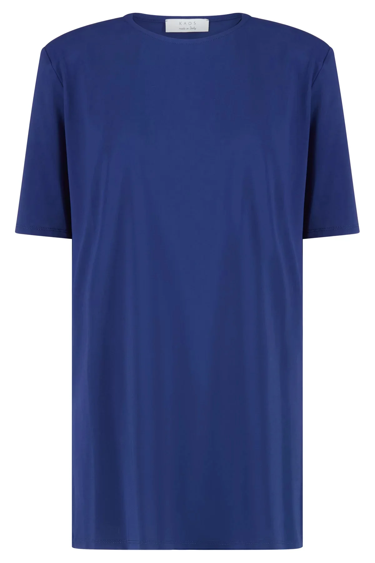 Maxi t-shirt con spacco in jersey crepe blu