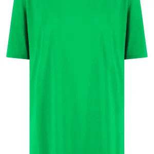 Maxi t-shirt con spacco in jersey crepe verde