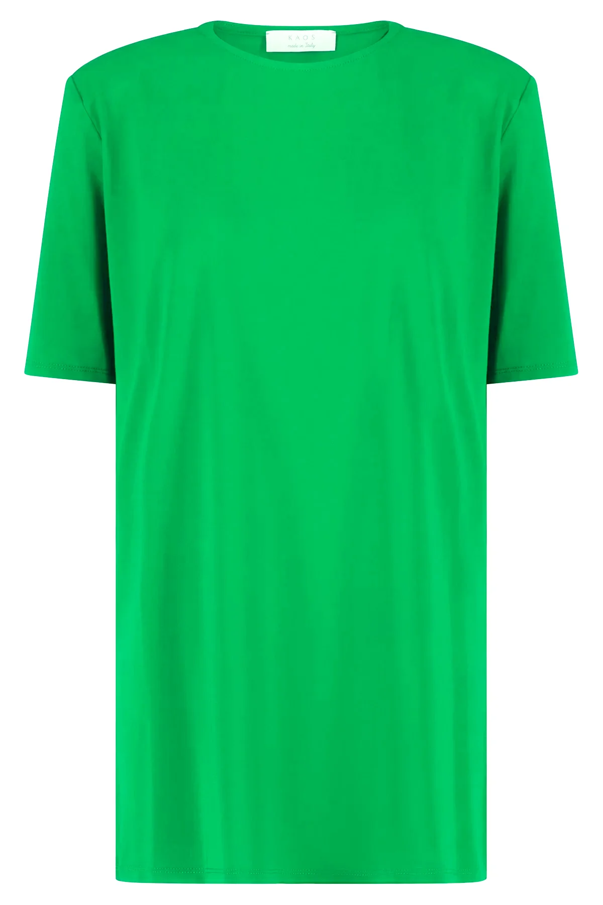 Maxi t-shirt con spacco in jersey crepe verde - immagine 2