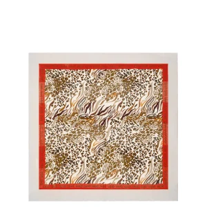 Foulard champagne con stampa animalier