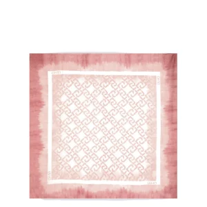 Foulard rosa con stampa logo