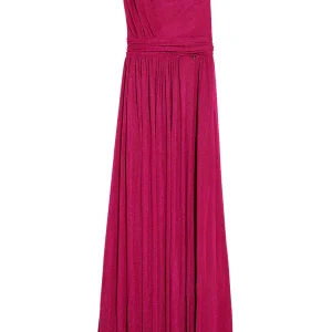 Vestito da cerimonia fucsia con spacco laterale