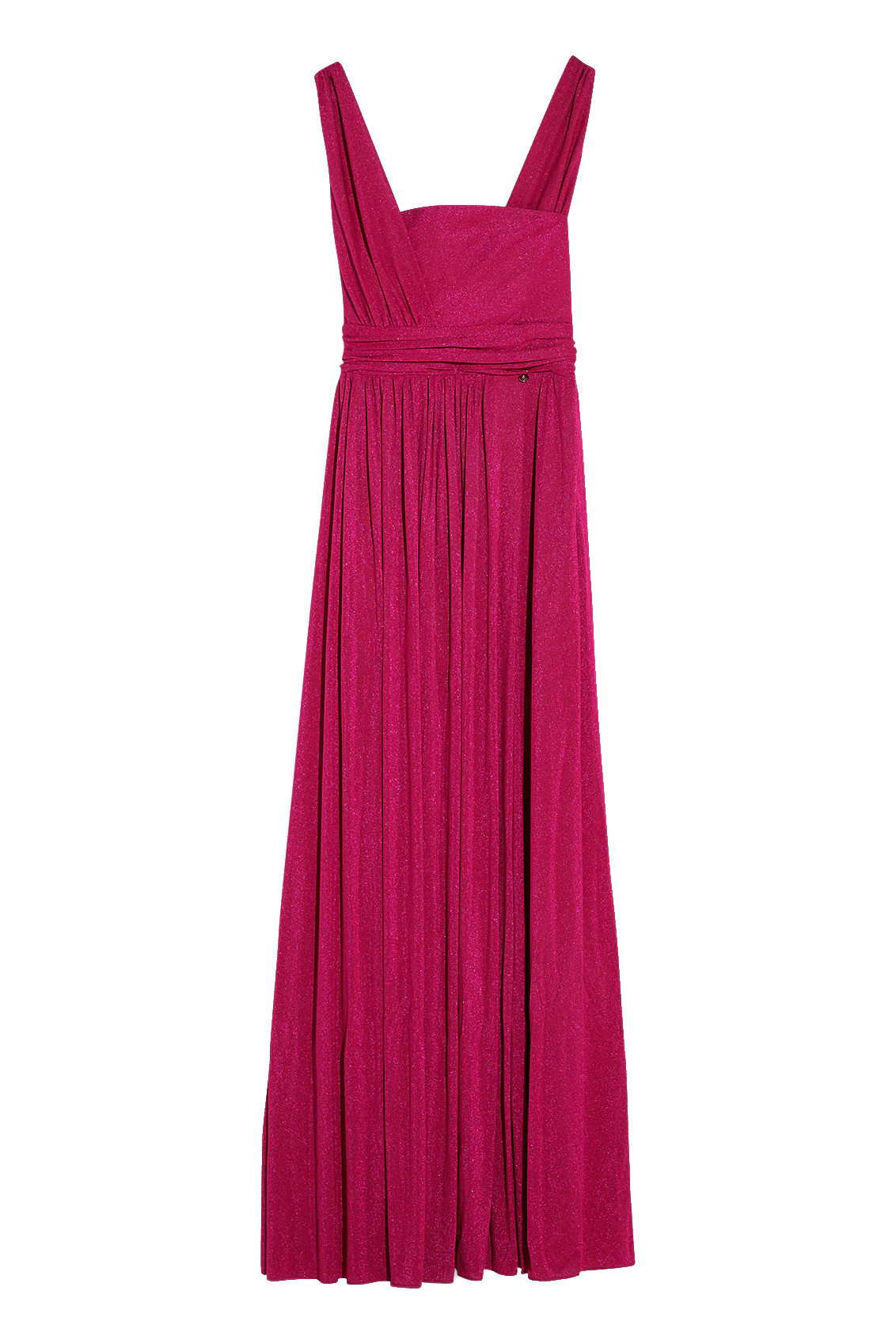 Vestito da cerimonia fucsia con spacco laterale - immagine 2