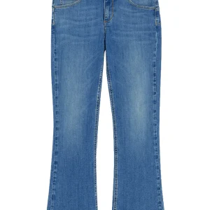 Jeans flare stretch lavaggio stonewash con glitter