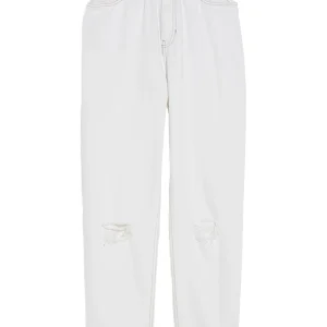 Jeans boyfriend bianco con marsupio