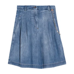 Bermuda ecosostenibile in denim stretch lavaggio leggero