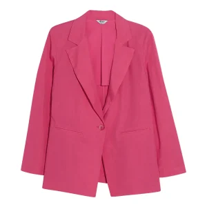 Blazer magenta in misto lino