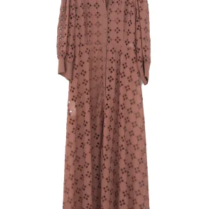 Abito chemisier cacao “AGATA” in sangallo