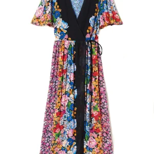 Abito a portafoglio in georgette a fiori