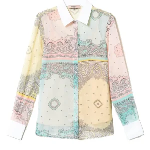 Camicia con stampa patchwork bandana