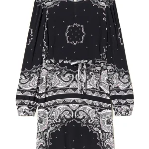 Abito con stampa bandana nera