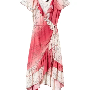 Abito a portafoglio in chiffon stampato