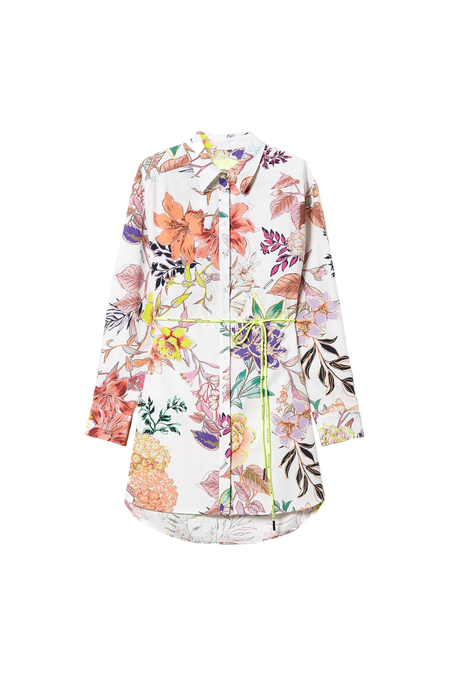Abito chemisier corto MYFO con stampa a fiori - immagine 2