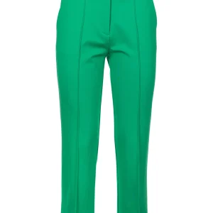 Pantalone cropped verde in tessuto stretch