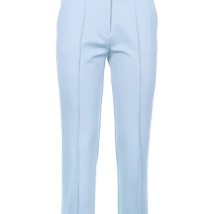 Pantalone cropped blu chiaro in tessuto stretch