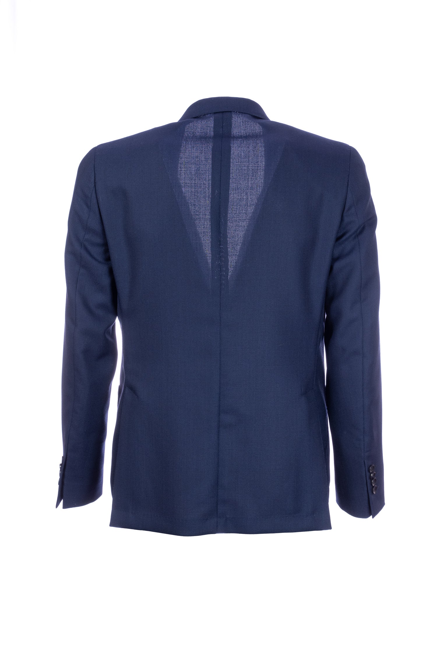 Giacca blu due bottoni sfoderata in lana vergine - immagine 4