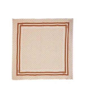 Foulard beige con logo jacquard