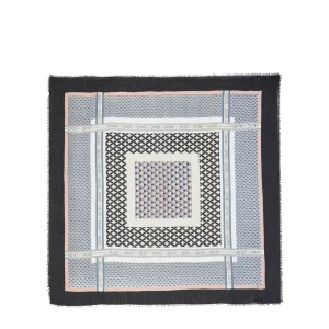 Foulard nero ecosostenibile con stampa geometrica