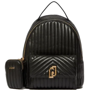 Zaino nero matelassé ecosostenibile con portamonete