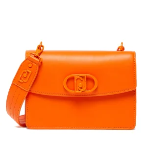 Borsa a spalla arancione ecosostenibile con logo removibile