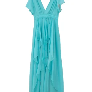 Vestito da cerimonia verde acqua in chiffon