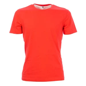 T-shirt rossa tinta unita in cotone