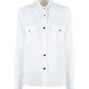 Camicia “FLAMEL” bianca con tasche sul petto