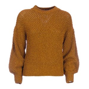 Maglia “MORIZ” oro in cordonato con scollo largo