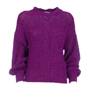 Maglia “MORIZ” ametista in cordonato con scollo larg