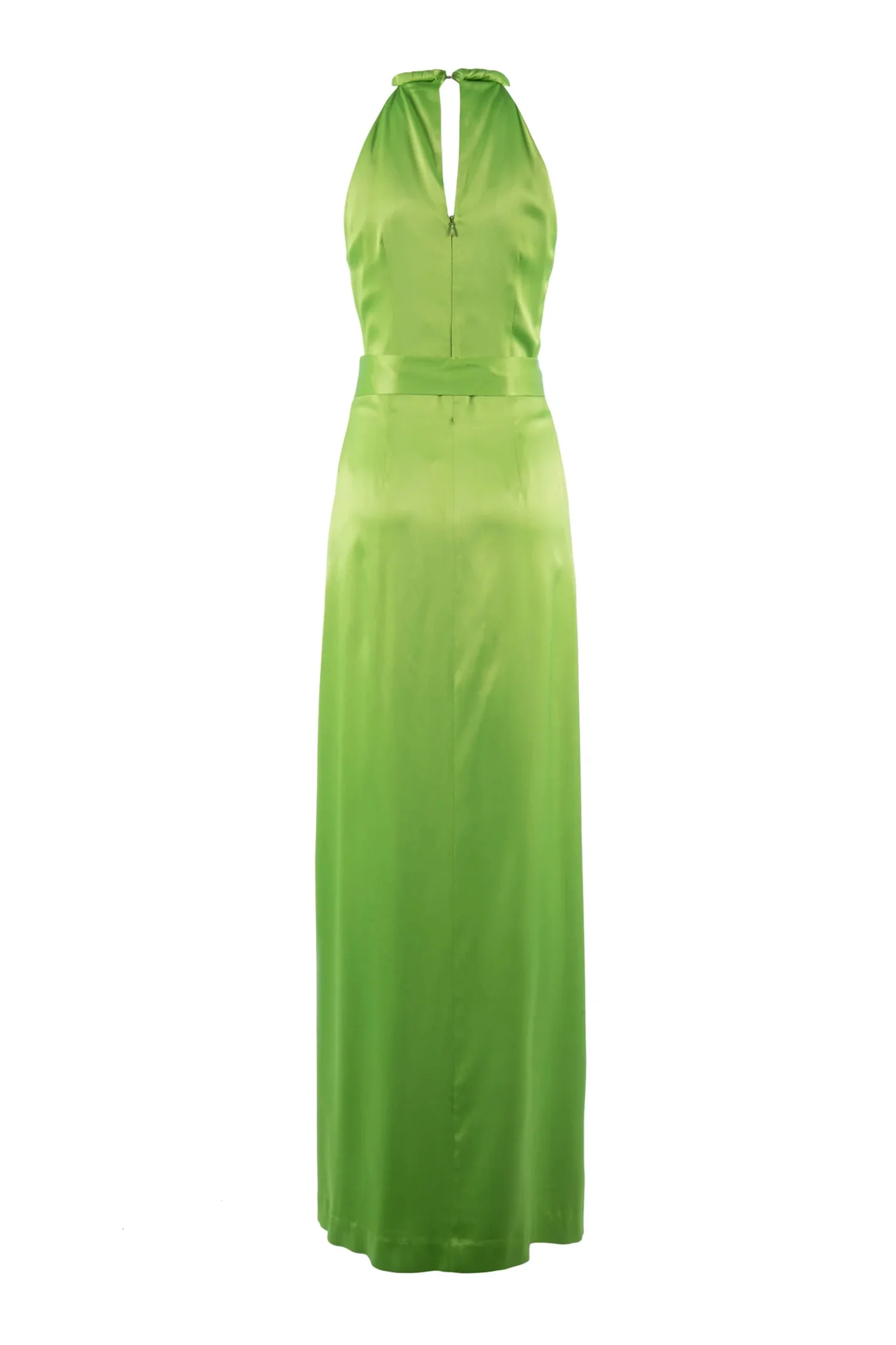Abito “ADONE” verde kiwi in raso stretch con gonna staccabile - immagine 3