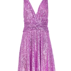 Abito corto “ALMET” glicine in paillettes