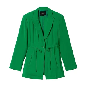 Giacca blazer verde con coulisse