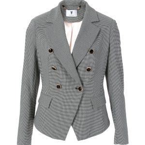 Blazer regular doppiopetto in fantasia pied de poule