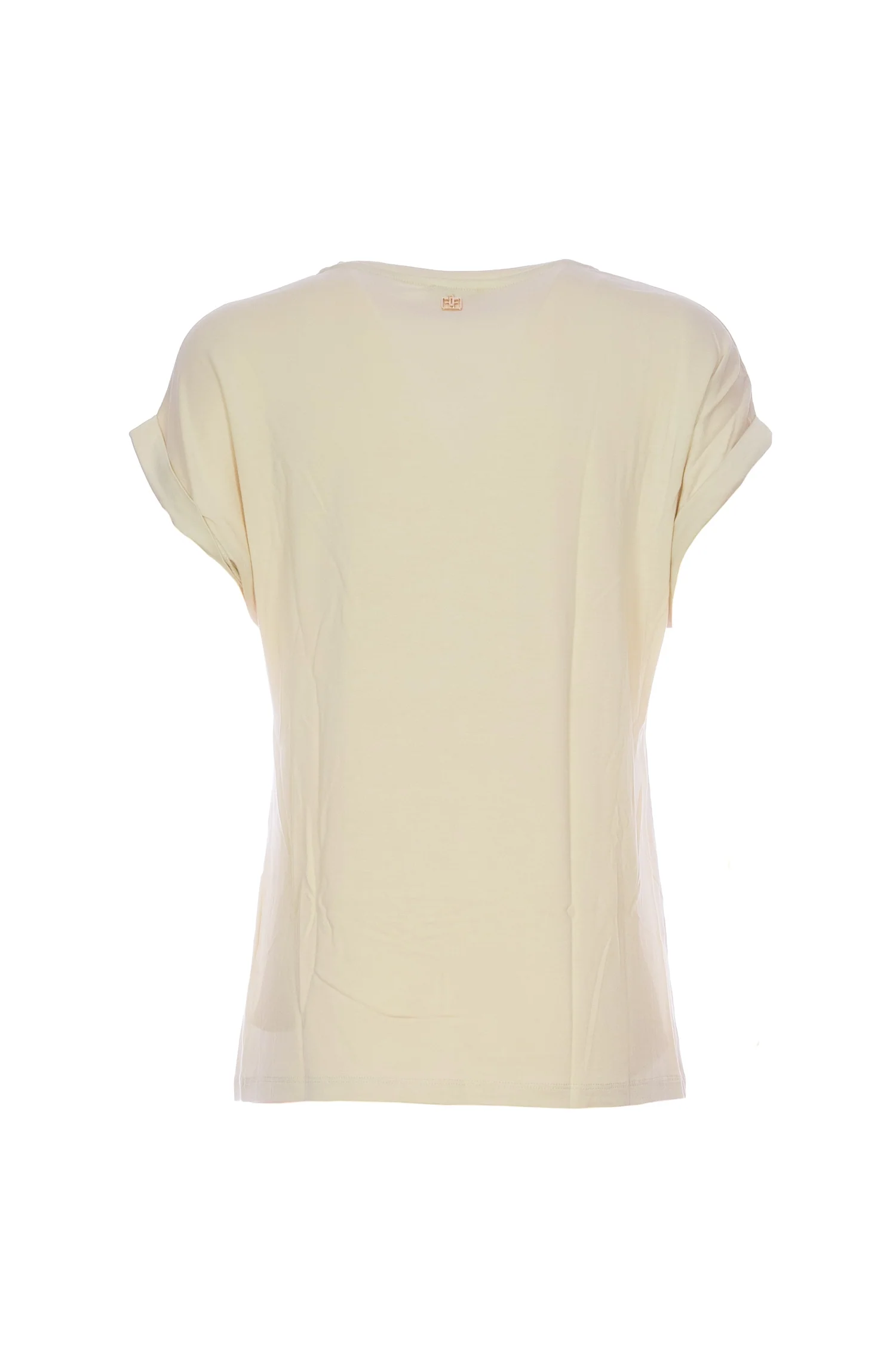 T-shirt ampia sabbia stampata con maniche risvoltate - immagine 3